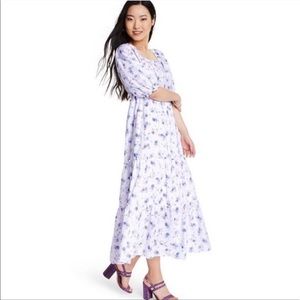 Love Shack Fancy Gemma Purple Floral Dress